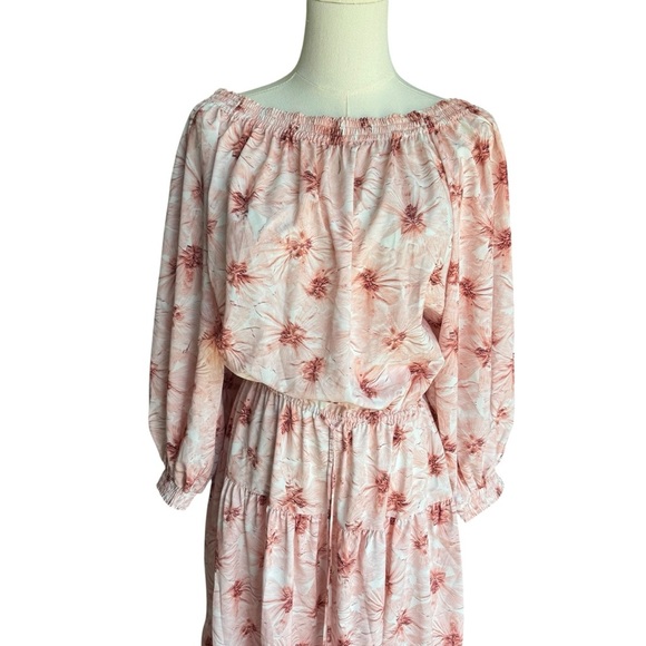 ALEXIS - Tilia Pink Floral Print Off The Shoulder Midi Dress Sz S - Picture 3 of 6